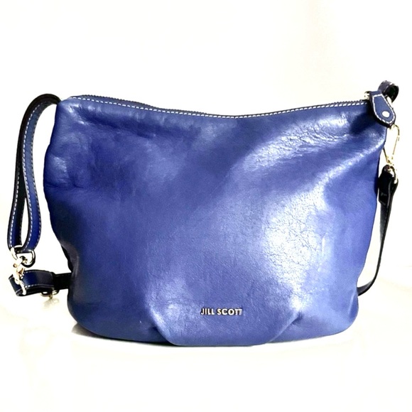 Leather Crossbody Shoulder Bag – Cobalt Blue, Gold Hardware (Jill Scott) - Picture 1 of 16